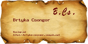 Brtyka Csongor névjegykártya